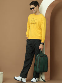 Mack Jonney Regular Fit Yellow Printed Sweatshirt For Men