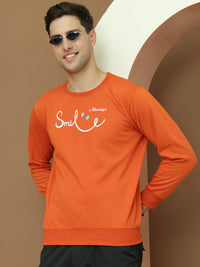 Mack Jonney Regular Fit Orange Printed Sweatshirt For Men