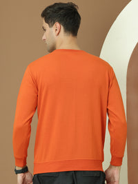 Mack Jonney Regular Fit Orange Printed Sweatshirt For Men