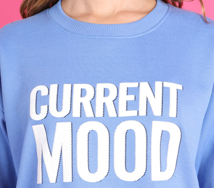 Mack Jonney Regular Fit Blue Printed Sweatshirt For Women