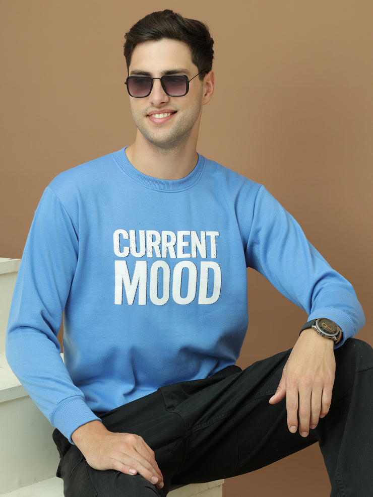 Mack Jonney Regular Fit Blue Printed Sweatshirt For Men