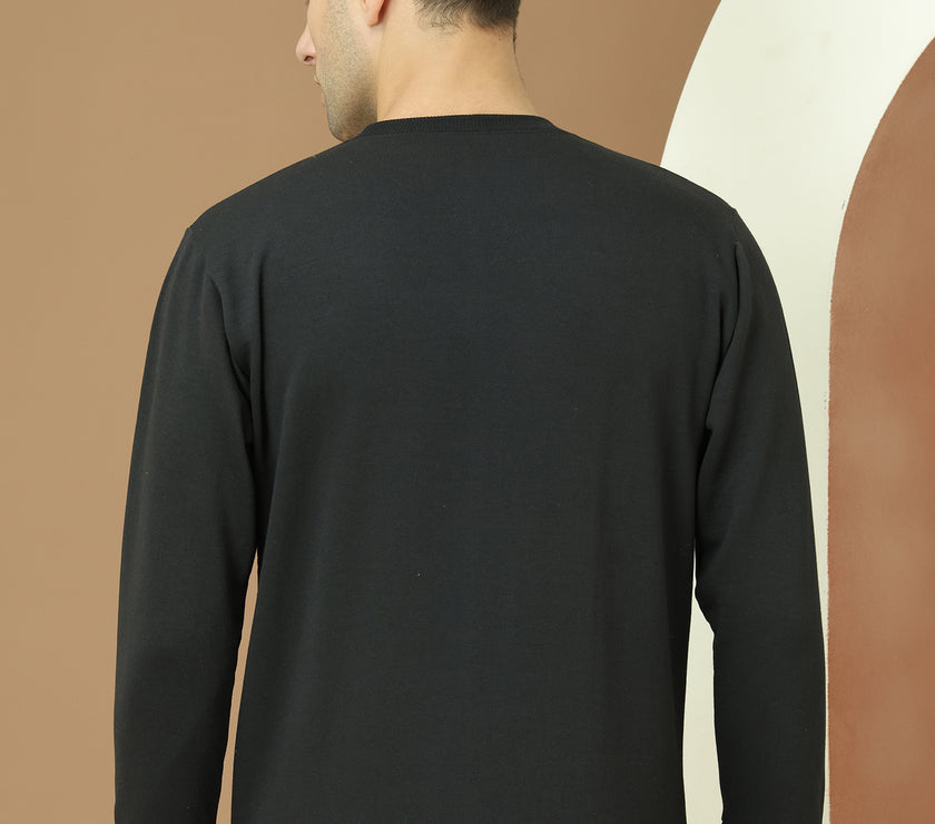 Mack Jonney Regular Fit Black Printed Sweatshirt For Men
