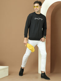 Mack Jonney Regular Fit Black Printed Sweatshirt For Men