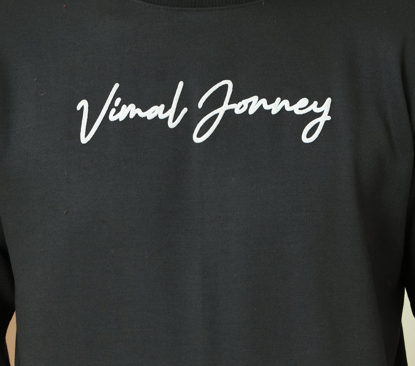 Mack Jonney Regular Fit Black Printed Sweatshirt For Men