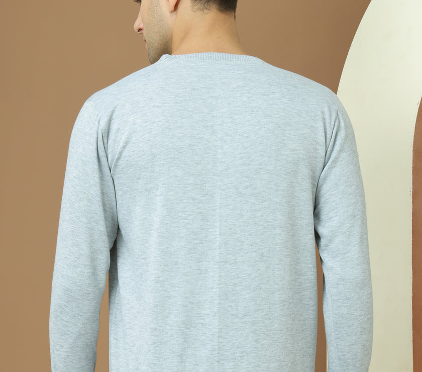 Mack Jonney Regular Fit Grey Printed Sweatshirt For Men