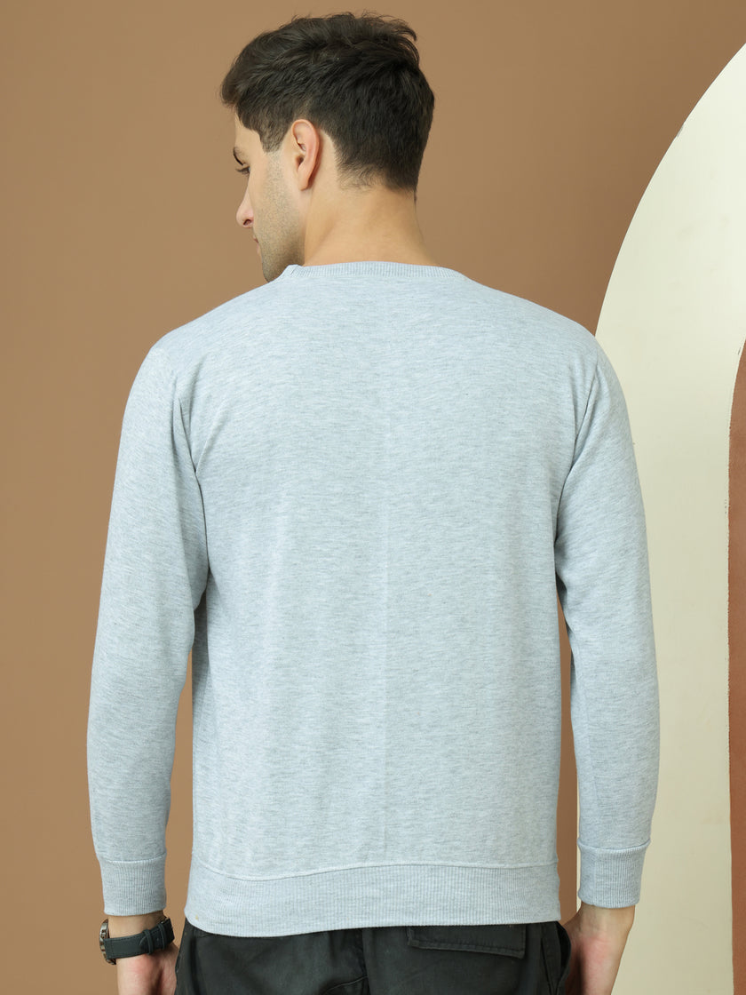 Mack Jonney Regular Fit Grey Printed Sweatshirt For Men