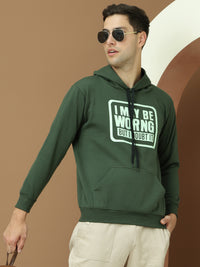 Mack Jonney Regular Fit Green Printed Hoodie For Men