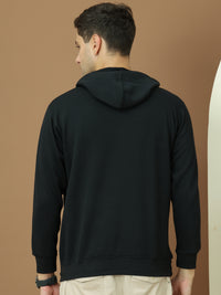 Mack Jonney Regular Fit Black Printed Hoodie For Men