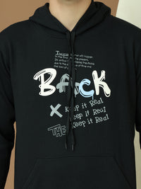 Mack Jonney Regular Fit Black Printed Hoodie For Men