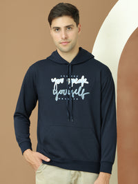 Mack Jonney Regular Fit Blue Printed Hoodie For Men