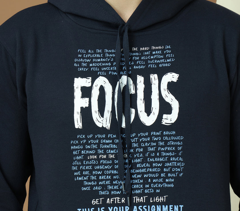Mack Jonney Regular Fit Blue Printed Hoodie For Men