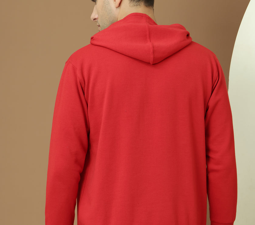 Mack Jonney Regular Fit Maroon Printed Hoodie For Men