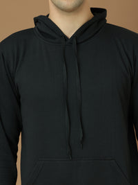 Mack Jonney Regular Fit Black Solid Hoodie For Men