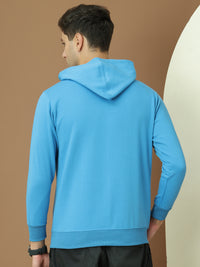 Mack Jonney Regular Fit Blue Solid Hoodie For Men
