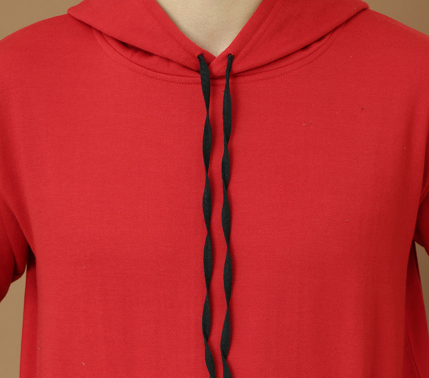 Mack Jonney Regular Fit Maroon Solid Hoodie For Men