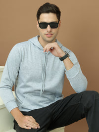 Mack Jonney Regular Fit Grey Solid Hoodie For Men