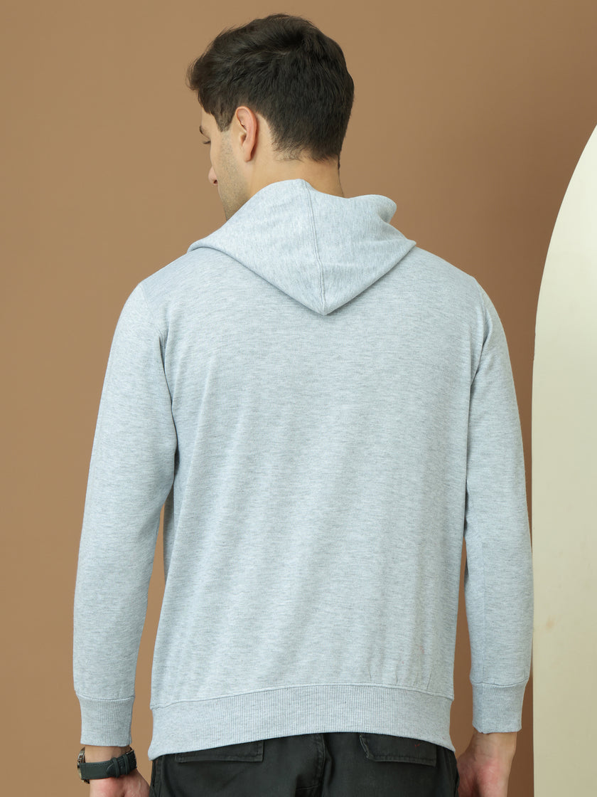 Mack Jonney Regular Fit Grey Solid Hoodie For Men