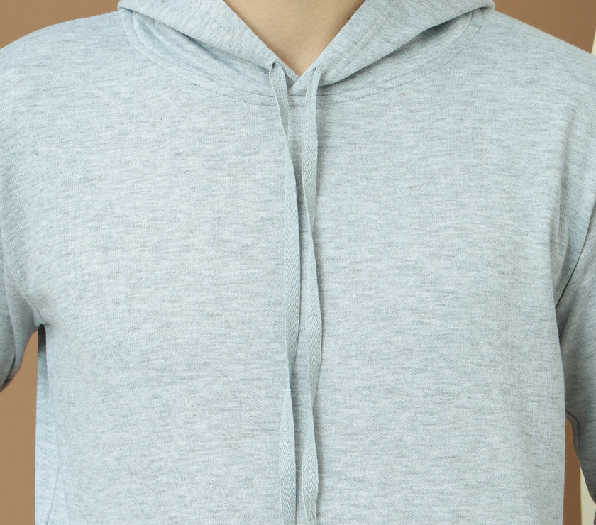 Mack Jonney Regular Fit Grey Solid Hoodie For Men