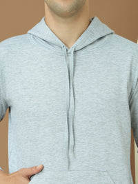 Mack Jonney Regular Fit Grey Solid Hoodie For Men