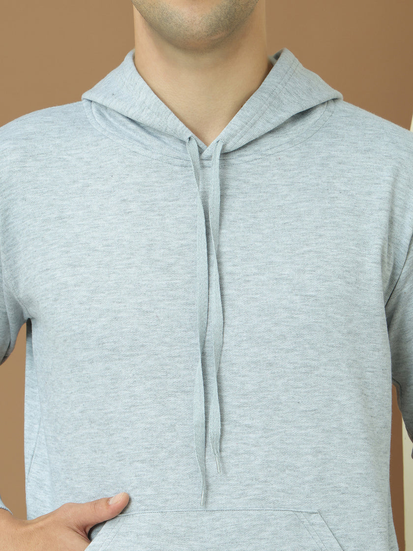 Mack Jonney Regular Fit Grey Solid Hoodie For Men