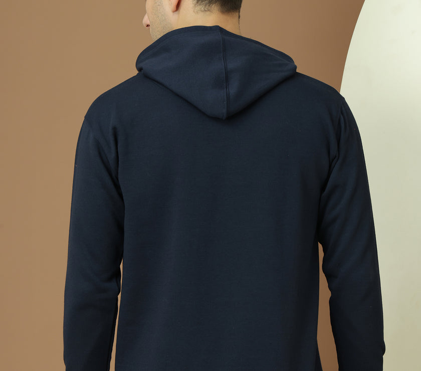 Mack Jonney Regular Fit Blue Solid Hoodie For Men