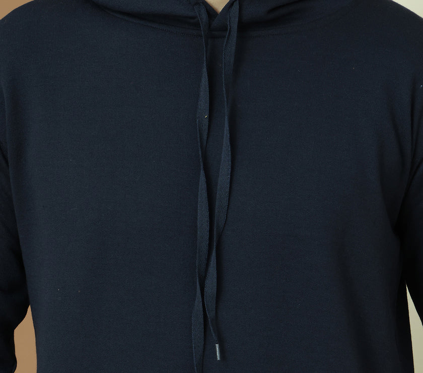 Mack Jonney Regular Fit Blue Solid Hoodie For Men