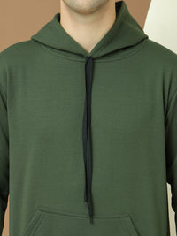 Mack Jonney Regular Fit Green Solid Hoodie For Men