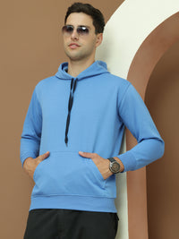 Mack Jonney Regular Fit Blue Solid Hoodie For Men