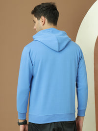 Mack Jonney Regular Fit Blue Solid Hoodie For Men