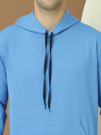 Mack Jonney Regular Fit Blue Solid Hoodie For Men