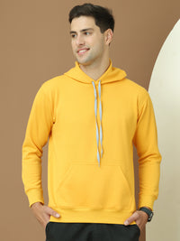 Mack Jonney Regular Fit Yellow Solid Hoodie For Men