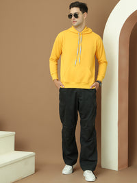 Mack Jonney Regular Fit Yellow Solid Hoodie For Men