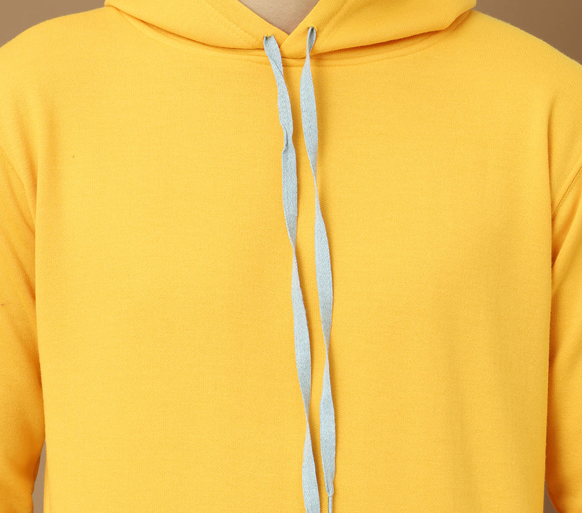 Mack Jonney Regular Fit Yellow Solid Hoodie For Men