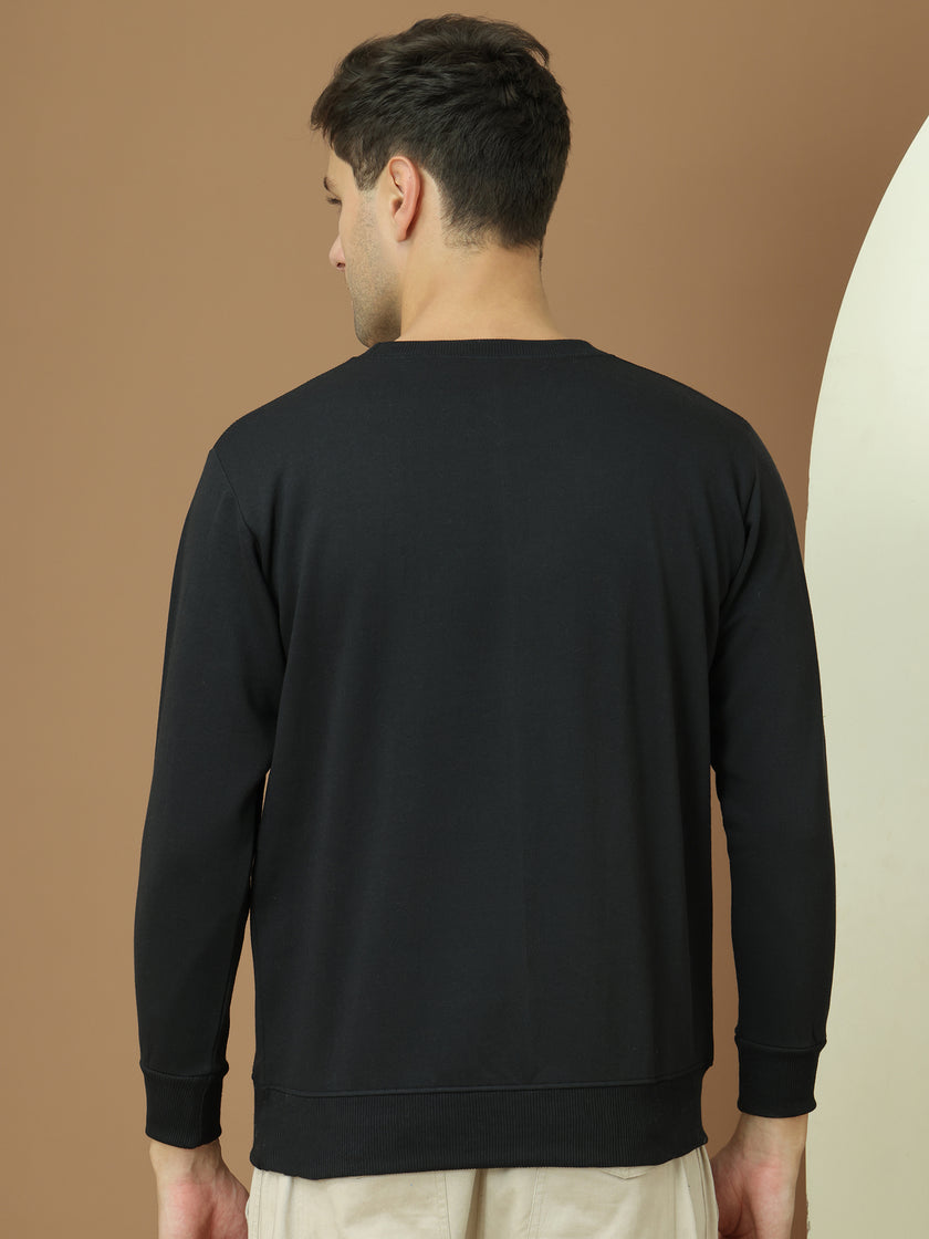 Mack Jonney Regular Fit Black Solid Sweatshirt For Men