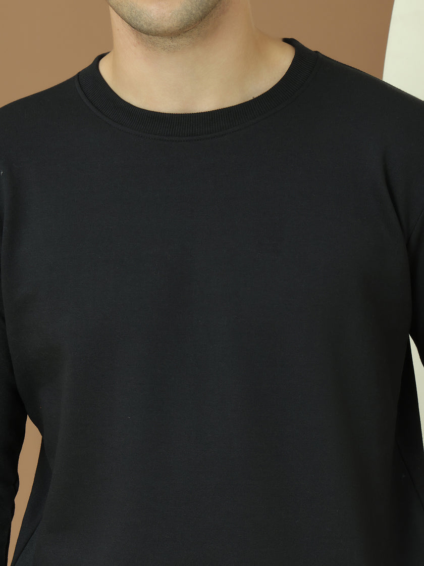 Mack Jonney Regular Fit Black Solid Sweatshirt For Men