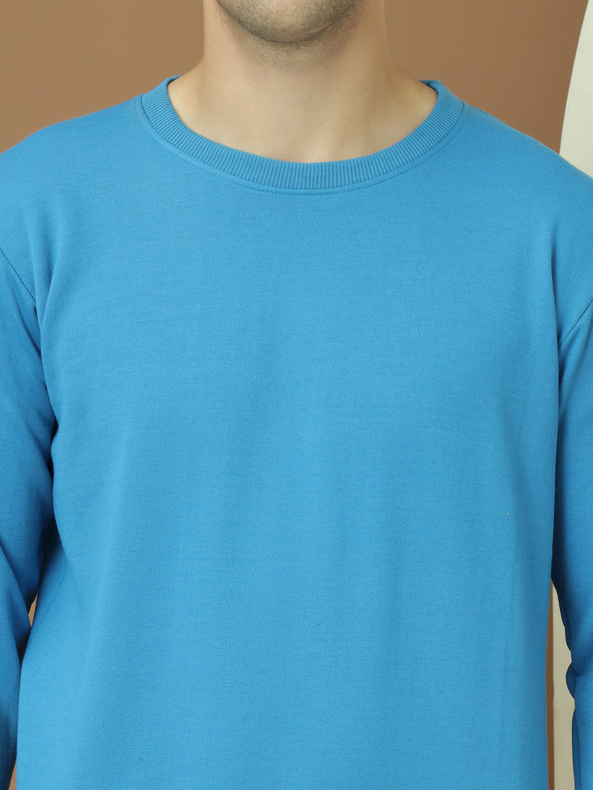 Mack Jonney Regular Fit Blue Solid Sweatshirt For Men