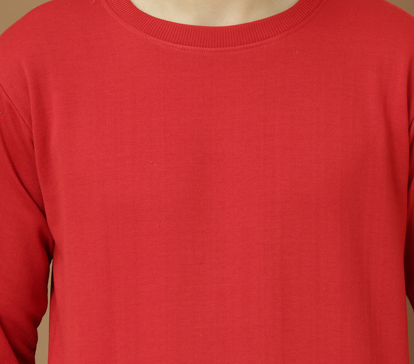 Mack Jonney Regular Fit Maroon Solid Sweatshirt For Men