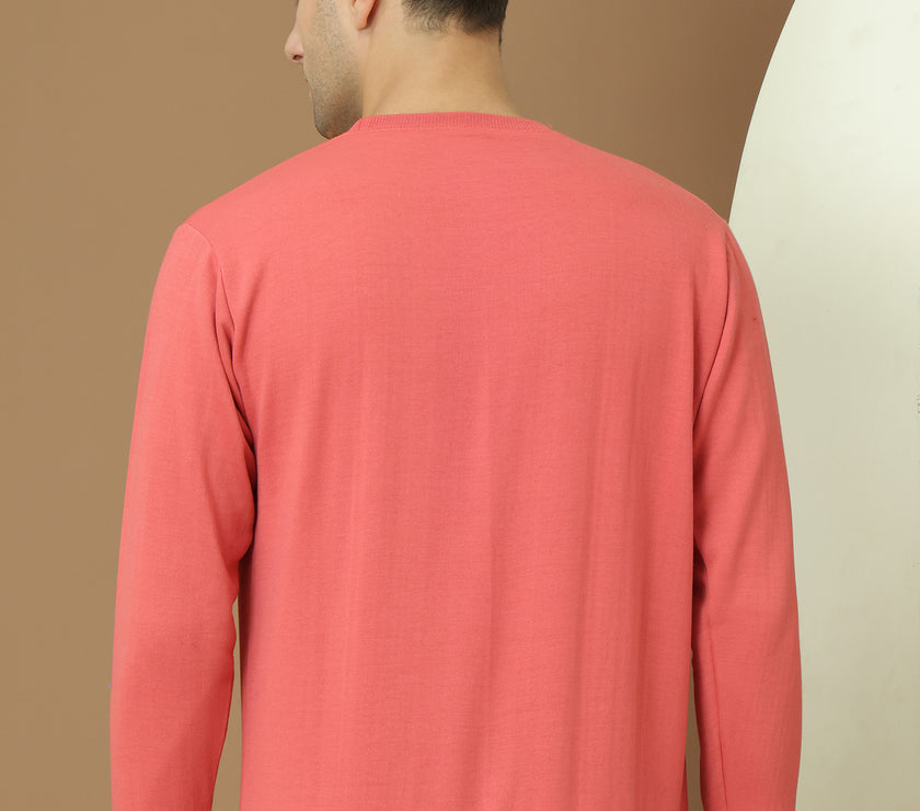 Mack Jonney Regular Fit Pink Solid Sweatshirt For Men