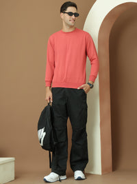 Mack Jonney Regular Fit Pink Solid Sweatshirt For Men