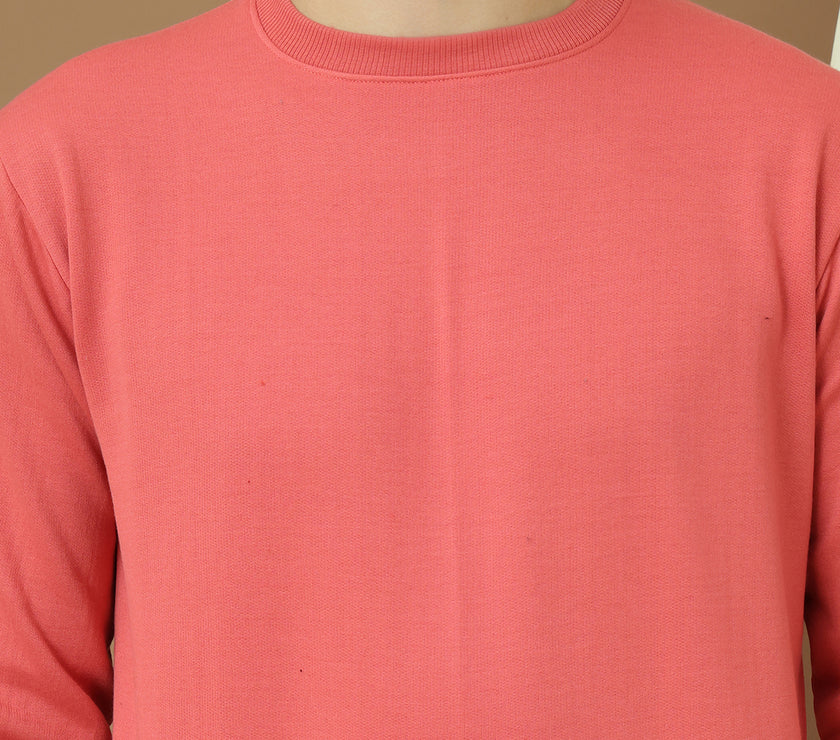 Mack Jonney Regular Fit Pink Solid Sweatshirt For Men