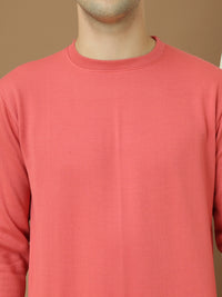 Mack Jonney Regular Fit Pink Solid Sweatshirt For Men