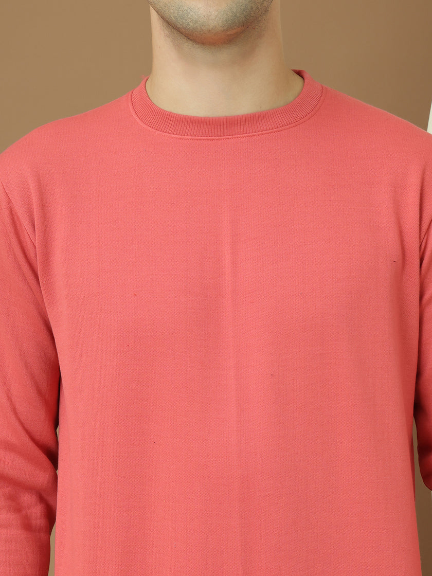 Mack Jonney Regular Fit Pink Solid Sweatshirt For Men