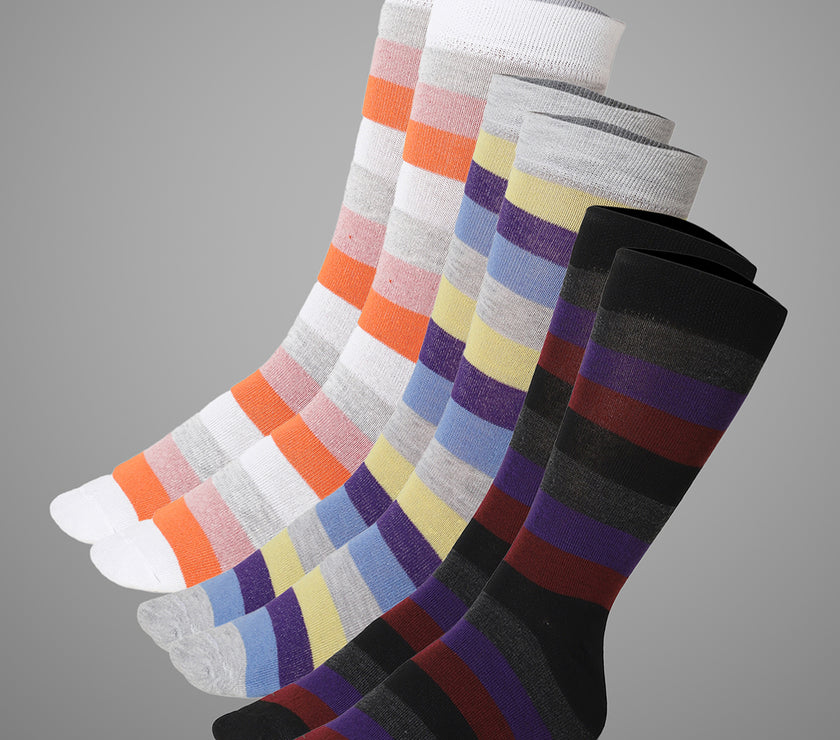 Mack Jonney Mens Calf Length Cotton Socks (Pack of 3)