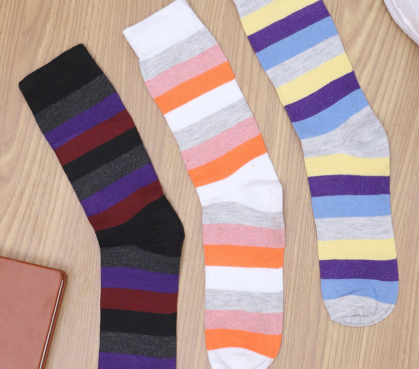 Mack Jonney Mens Calf Length Cotton Socks (Pack of 3)
