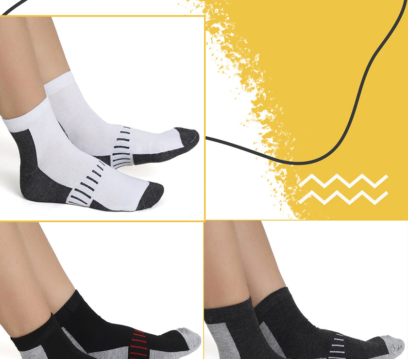 Mack Jonney Mens Ankle Length Cotton Socks (Pack of 3)