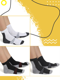 Mack Jonney Mens Ankle Length Cotton Socks (Pack of 3)