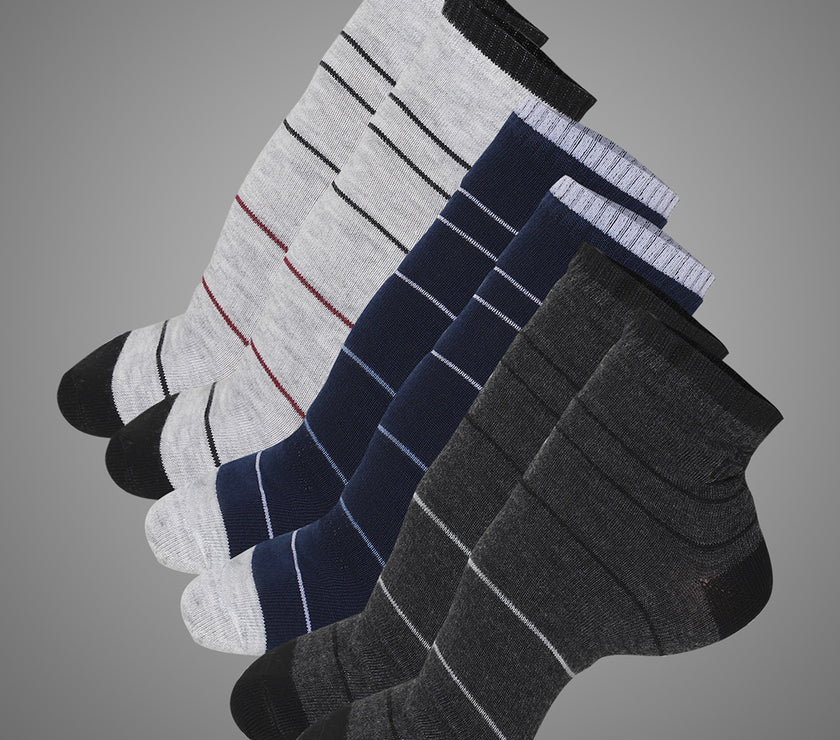 Mack Jonney Mens Ankle Length Cotton Socks (Pack of 3)