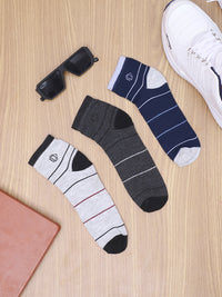 Mack Jonney Mens Ankle Length Cotton Socks (Pack of 3)