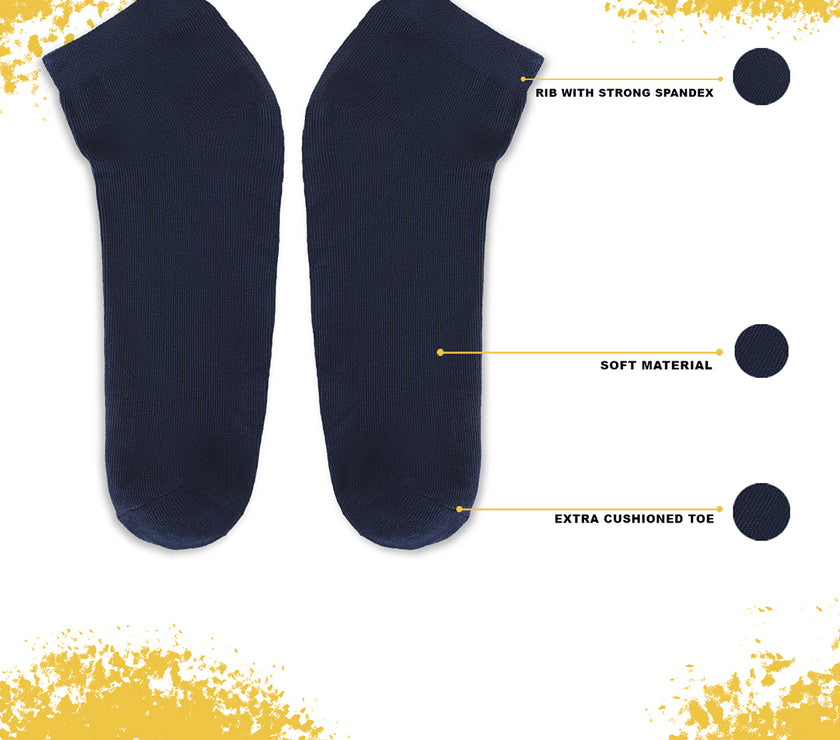 Mack Jonney Mens Ankle Length Cotton Socks (Pack of 3)