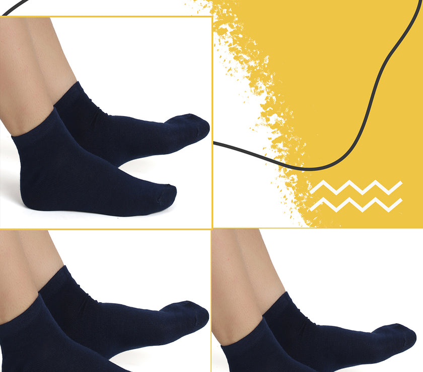 Mack Jonney Mens Ankle Length Cotton Socks (Pack of 3)